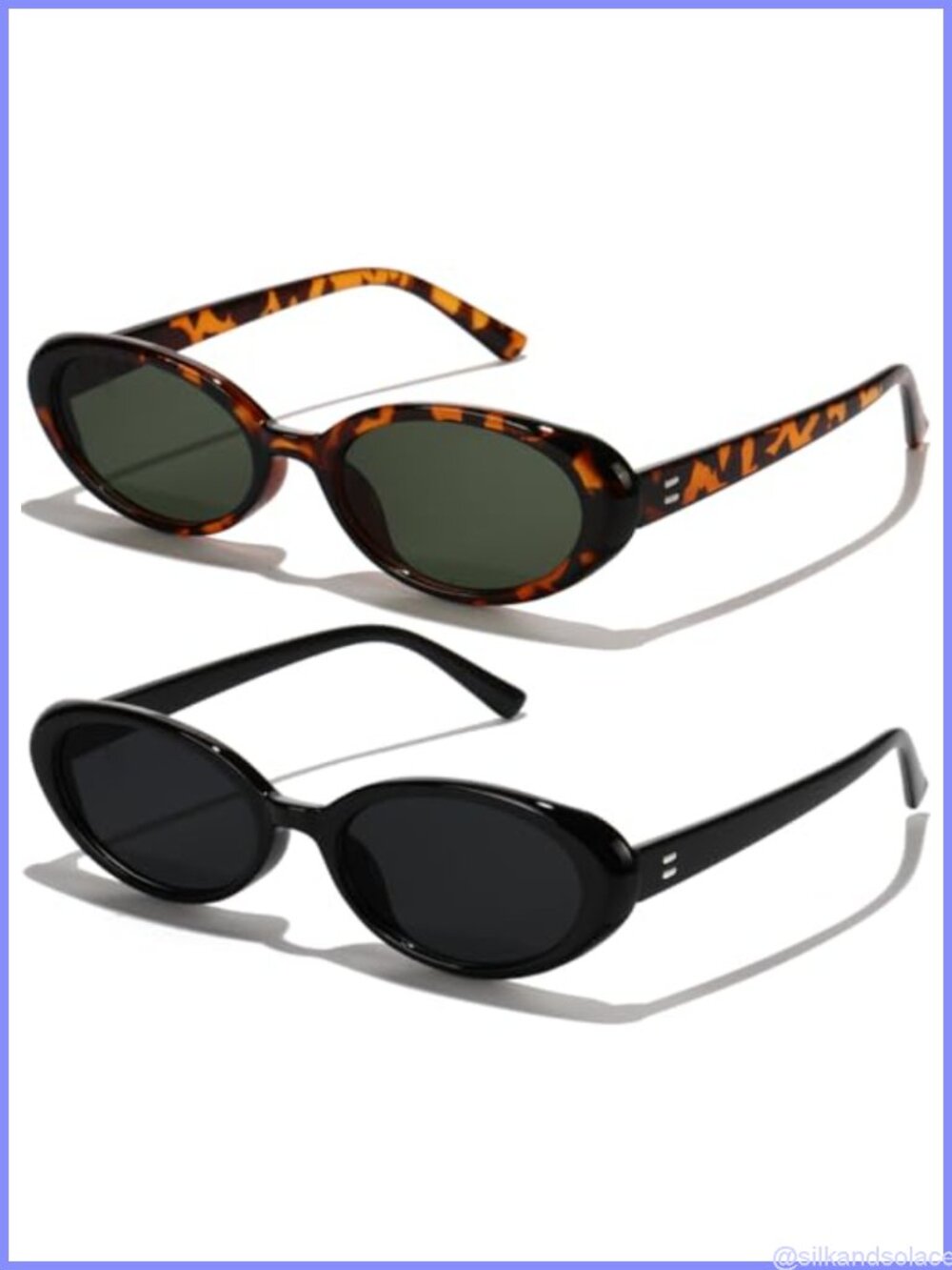 Oval Sunglasses UV400 Retro 90s Full Frame Lightweight Unisex